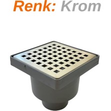 1001 Sofdekor Yer Süzgeci 10X10CM 50MM Düşey Çıkış | Paslanmaz Çelik