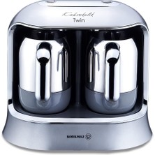 Kazan Hobi Korkmaz Kahvekolik Twin Kahve Makinesi Inox Krom