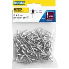 1001 Percin 4x8 mm Aluminyum 100 Adet | Alüminyum Yassı Yuvarlak Başlık; 2 – 5 mm Sıkıştırma Al