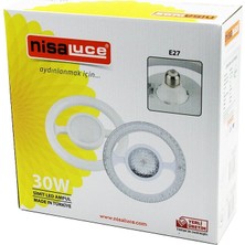 Marsilyan Nisaluce EAMP-059/KB  Mika Kristal Plastik Cam   Simit Model  LED Ampul  30W   E27   BEYAZ=6500K   2