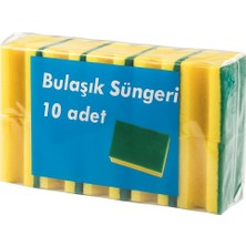 1001 10 Adet Klasik Bulaşık Süngeri Ekonomik Oluklu Brite Sünger Temizlik