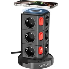 1001 Akım Korumalı Priz, Kule Tipi Priz, 12'li Priz Soketi, 12X Fiş Soketi, 1x USB Girişi, 2x Type-C