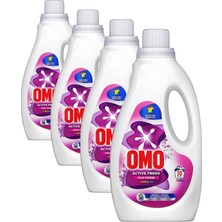 1001 Active Fresh Cold Power Renkliler Için Sıvı Deterjan 1500 ml (4 Paketi)