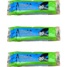 1001 Arma Mavi Orta Boy 55 x 60 Cm. - 30 Litre Çöp Torbası Poşeti - 20 Adetlik 3 Rulo