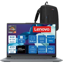 1001 Ideapad Slim 3 Amd Ryzen 5 7520U 16GB Lpddr5 512GB SSD Radeon 610M Graphics 15.6" Fhd Tn 250NITS Win