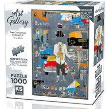 1001 Puzzle - Ercan Filiz 1000 Parçalık Gri Kompozisyon Soyut Puzzle - 20684