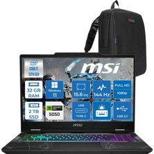 1001 Msı Cyborg 15 Intel Core I7 13620H 32GB Ddr5 2tb SSD RTX5050 Gddr7 8gb Windows 11 Pro 15.6" Fullhd