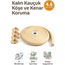 Miningaa 4.6 Metre 4 Adet Köşe Koruyucu Köşe Ve Kenar Koruma 3m Bant Esnek Yumuşak Darbe Engelleyici Krem