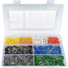 1001 Htf 800 Adet Izoleli Kablo Pabucu Yüksük Seti 0,5MM²-6,00MM² 8 Çeşit Şeffaf Çantada