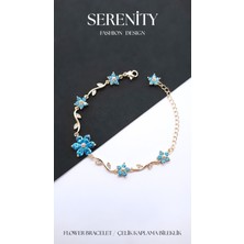 Serenity Zirkon Taşlı Çiçek Figür Çelik Kaplama BILEKLIK01
