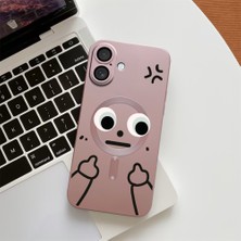 HONTINGA iPhone 16 Plus ile Uyumlu Kılıf Magsafe Wireless Düşüme Önleyici Basitlik Anti Düşme Kamera Korumali Yaratıcılık Desen Silikon Telefon Kılıfı Kadın ve Erkek Için Uygundur K7-1090