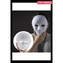 HBG Markt Beyaz Renk Boyanabilir Anonim Tam Yüz Cosplay Maske 24X18 cm