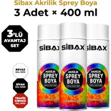 Sibax Akrilik Sprey Boya 3’lü Karışık 3 Renk Seti – 400 ml x 3 Adet