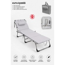 Ecm Proger GRİ ŞEZLONG MİNDERLİ TAŞIMA ÇANTALI PREMİUM KATLANABİLİR LÜKS ŞEZLONG GRİ | Havuz, Bahçe, Teras Sandalyesi