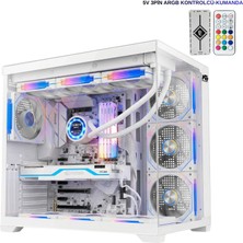 Next Gaming Alpha Elite 7x ARGB Fan Kumanda ve Kontrolcü ATX Boş Bilgisayar Kasası Beyaz