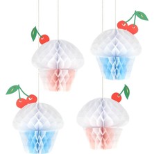 Meri Meri - Honeycomb Cupcake Decorations - Petek Cupcake Süsleri - 4 Adet