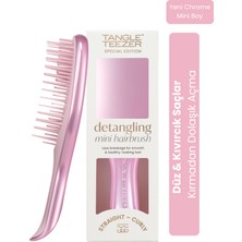 Tangle Teezer Mini Ultimate Detangler Satin Pink Chrome Saç Fırçası-Tarak / Mini Boy