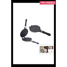HBG Markt 20 cm Granit Döküm Waffle Tavası Bakalit Saplı