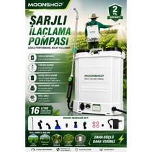 Moonshop Pro Japan Turbo 16 Lt Şarjlı Sırt Tipi Pompası Akülü Şarjlı Ilaçlama Makinesi Köpük Pompası...