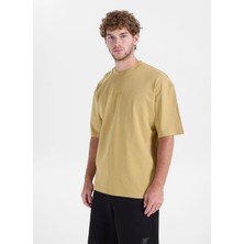 Ted Baker Sarı Erkek Bisiklet Yaka Oversize Baskılı T-Shirt TBMRTS2074