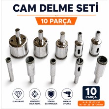 Nzb Fayans Porselen Cam Seramik Delme Ucu Seti 10 Parça Elmas Kaplı Boru Tipi Matkap Ucu