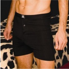 X-Man 704 Erkek 3 Adet Düz Renk Düğmeli Stretch Boxer