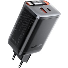 Acefast PD67W GaN USB-A + USB-C + USB-C Şarj Cihazı + 65 cm Geri Çekilebilir Esnek Kablo - A111