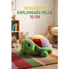 Farbu Oyuncak Renkli Kaplumbağa Peluş 70 Cm; Sevimli ve Konforlu Uyku Yastığı Sarılma Arkadaşı Dekoratif Oyuncak