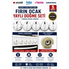Öz Beyaz Eşya Arçelik ARF-1111 - ARF-1111 Boya - Fırın Ocak Yaylı Düğme Seti - 5 Adet
