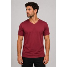 Beyome Unisex V Yaka Oversize Tişört Kadın Erkek Rahat Kesim Kısa Kollu %100 Pamuk V Yaka Tişört