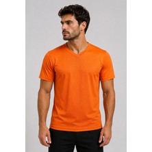 Beyome Unisex V Yaka Oversize Tişört Kadın Erkek Rahat Kesim Kısa Kollu %100 Pamuk V Yaka Tişört