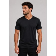 Beyome Unisex V Yaka Oversize Tişört Kadın Erkek Rahat Kesim Kısa Kollu %100 Pamuk V Yaka Tişört