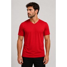 Beyome Unisex V Yaka Oversize Tişört Kadın Erkek Rahat Kesim Kısa Kollu %100 Pamuk V Yaka Tişört
