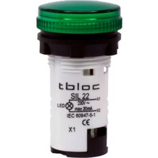 Tbloc SIL22 Yeşil Sinyal Lambası LED 220AC/DC