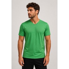 Beyome Unisex V Yaka Oversize Tişört Kadın Erkek Rahat Kesim Kısa Kollu %100 Pamuk V Yaka Tişört