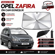 OtoÇizgi Opel Zafira Şemsiye Tip Ön Cam Güneşliği Katlanabilir Uv Korumalı Araç Cam Güneşlik