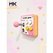 MK Design Retro Arcade Joystick Lamba Anahtarı Kapağı 3D Baskı Gamer Oda Dekoru Pembe