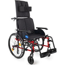 Baymedikal Comfort Plus Sırt Yatar Tekerlekli Sandalye | Alüminyum Şase ve Ayarlanabilir Başlıklı Recline 38CM