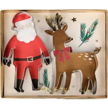 Meri Meri - Santa & Reindeer Festive Cookie Cutter - Noel Baba & Ren Geyikleri Kurabiye Kalıbı