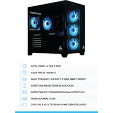 Aerstone | Neon | Rtx 5060TI | Intel Ultra 5 225F | 16 GB Ddr5 Ram | 1tb SSD | Hava Soğutucu | Oyuncu Oem Paket