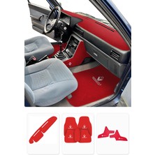 Tusba Market Renault Broadway R9 R11 Spring Fairway Flash Kırmızı Oto Paspas Torpido Koruma ve Vites Konsol Halı Seti