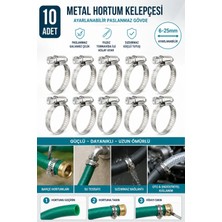 Binbirreyon Hortum Kelepçesi 10 Adet Hortum Kelepçesi Seti 6-25MM Galvanizli Çelik Hortum Bağlantısı AE117