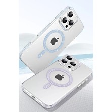 Bezos iPhone 14 Pro Max Move Taşlı Magsafe Kapak - Natural Grey