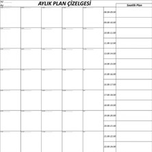 Hace Bazaar Aylık Planlayıcı Manyetik Duvar Stickerı Takvim Plan Çizelgesi (K95)