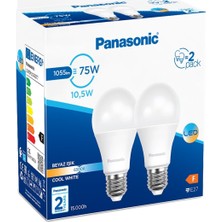 Panasonic LED E27 10.5W Ikili Paket Beyaz Işık (6'li Paket)