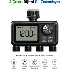 Conocer 4 Çıkışlı Dijital Bahçe Sulama Zamanlayıcısı Pilli Otomatik Musluk Sulama Programlayıcı HCT-M09