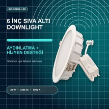 Biosteril Bio Steril LED 6 Inç Sıva Altı Downlight 20W IP40 5000K