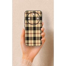 Vip Case Honor Magic 8 Lite Uyumlu Krem Ekose Desenli Silikon Kılıf