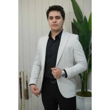 Beystil Sivri Yaka Açık Kahve Kırçıllı Ceket Garcia- Slim Fit