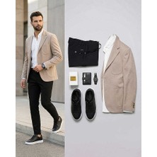 Beystil Erkek Siyah Slim Fit Casual Jogger Pantolon
